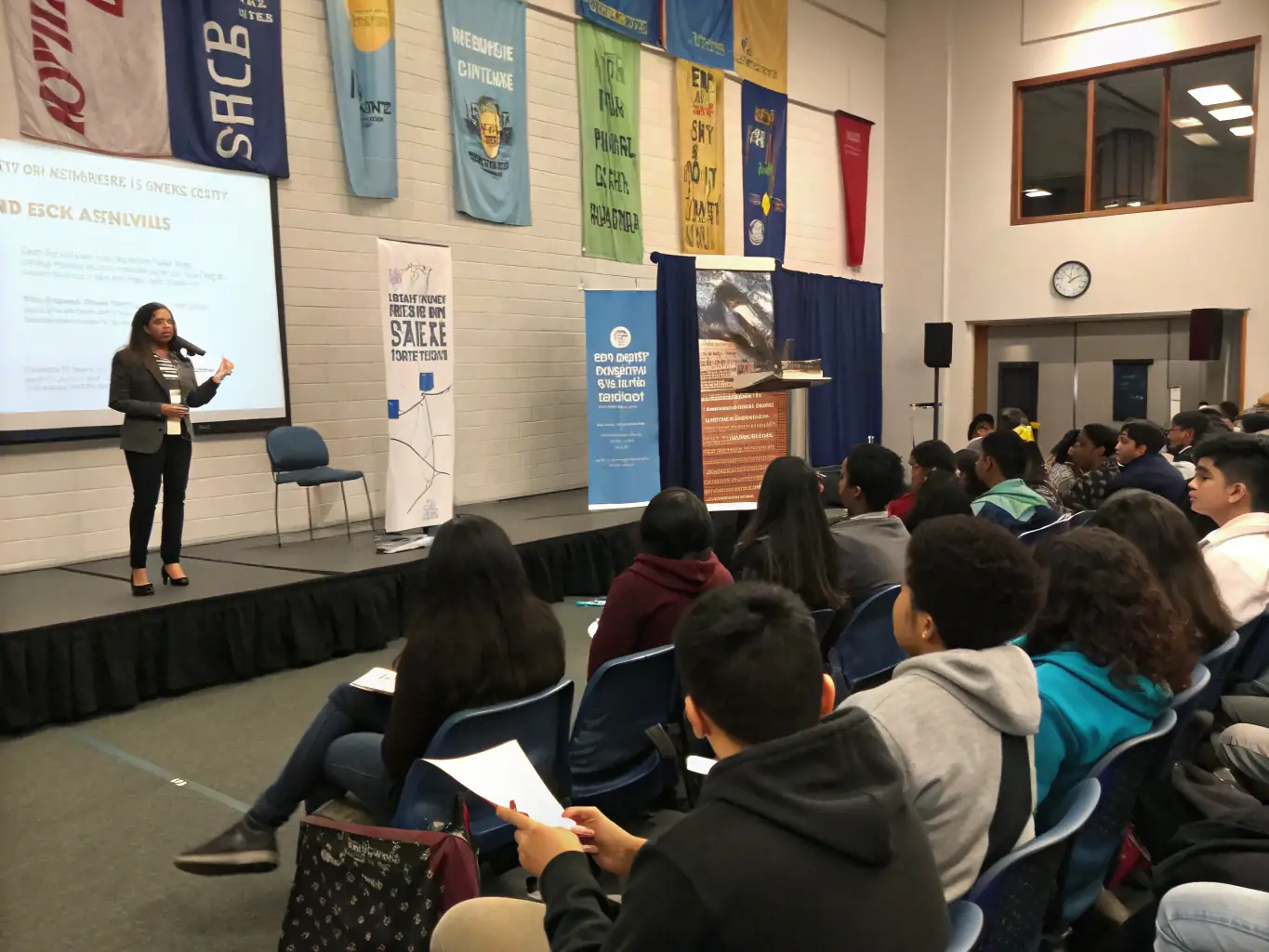 Young adults participating in a career development workshop, focusing on resume building and interview skills.